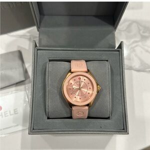 Michele Blush and Gold Timepiece